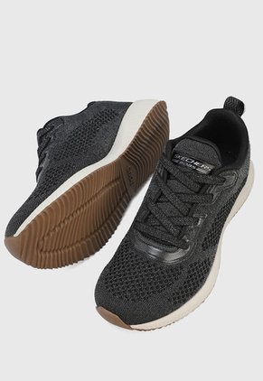 Tenis Training Negro Escarchado-Plateado-Blanco Skechers Glitz Maker