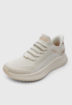 Tenis Lifestyle Skechers Bobs Squad 4 Beige