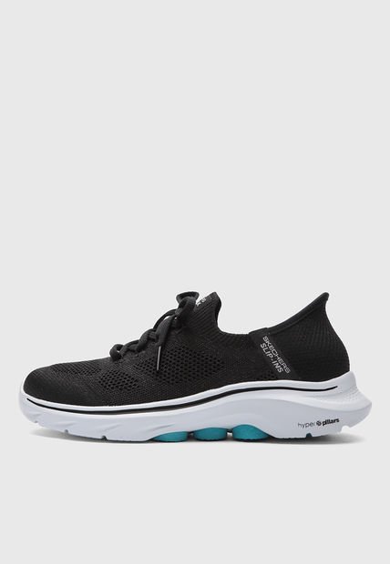 Tenis Walking Negro-Blanco-Turquesa SKECHERS Go walk 7 - Via