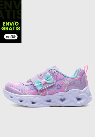 Tenis SKECHERS Heart Lights Lila Skechers