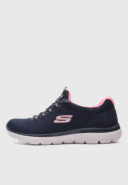 Tenis Lifestyle Azul Navy-Blanco-Coral SKECHERS Summits - Cool Classic