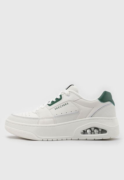 Tenis Lifestyle Blanco-Verde SKECHERS Uno Court-Low Post