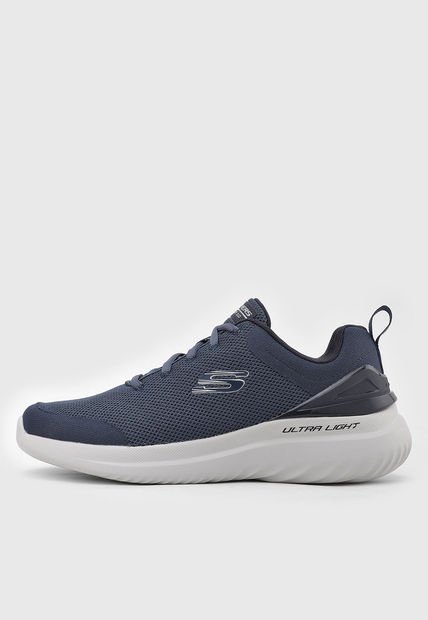 Tenis Lifestyle Azul Navy-Gris Claro SKECHERS Bounder 2.0 - Nasher