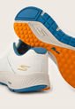 Tenis Running Blanco-Azul Petróleo-Naranja Skechers Go Run Consistent Low Top de Skechers