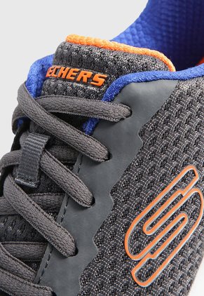 Tenis Lifestyle Gris-Naranja-Blanco Skechers Boys' Microspec Max