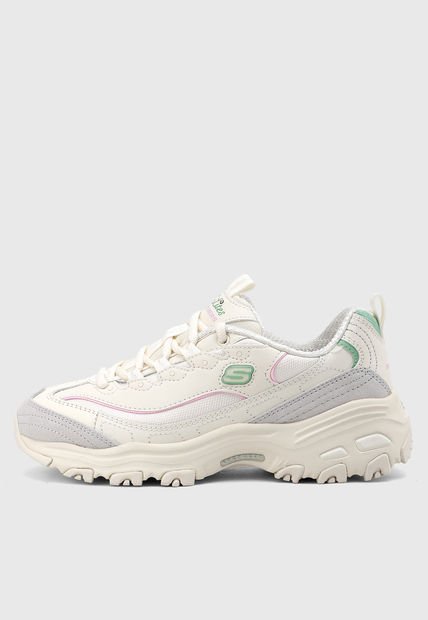 Tenis Lifestyle Beige-Gris-Verde SKECHERS D'Lites - New Heat