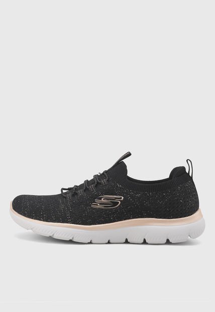 Tenis Lifestyle Negro-Blanco-Dorado SKECHERS Summits - Pixi