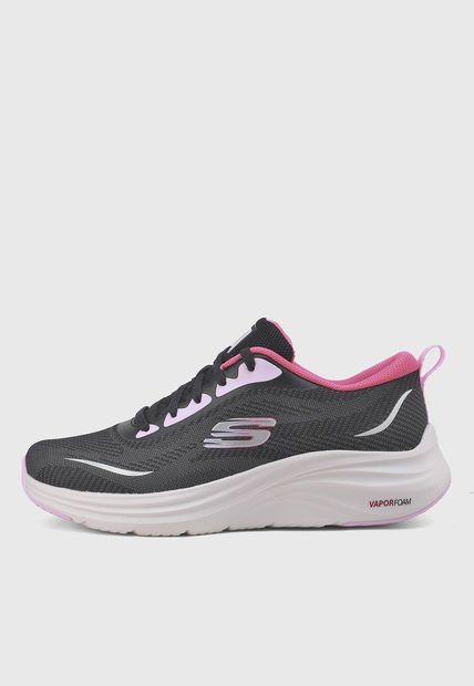 Tenis Running Negro-Rosa-Blanco SKECHERS Vapor Foam - Smooth Ride