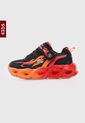 Tenis Lifestyle Negro-Naranja-Rojo Skechers Kids S Lights Thermo Flash de Skechers
