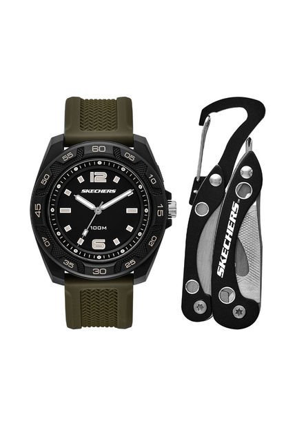 Relojes Skechers Hombre Sport Multi Tool Set. Silicona Verde SR8502
