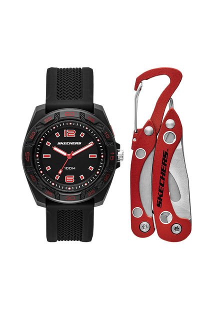 Relojes Skechers Hombre Sport Multi Tool Set. Silicona Negro SR8501