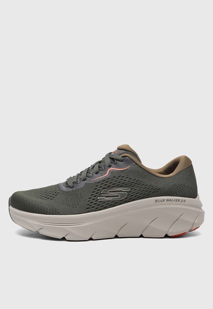 Tenis Training Verde Oliva-Beige-Naranja SKECHERS D'Lux Walker 2.0