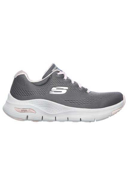 Tenis Skechers Archfit - Big Appeal Color Gris / Blanco / Rosa Para Mujer