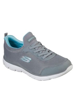 Tenis Skechers Summits - Simple Light Color Gris / Blanco / Turquesa Para Mujer