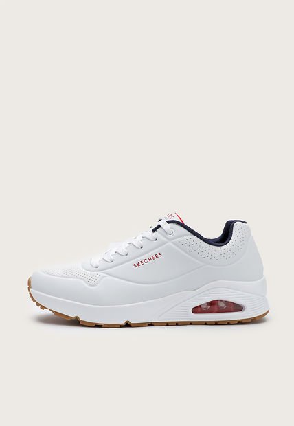 Tenis Lifestyle Blanco-Rojo-Azul Navy Skechers Uno-Stand On Air