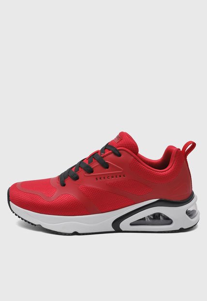 Tenis Lifestyle Rojo-Marfil-Negro Skechers Tres-Air Uno - Revolution - Airy