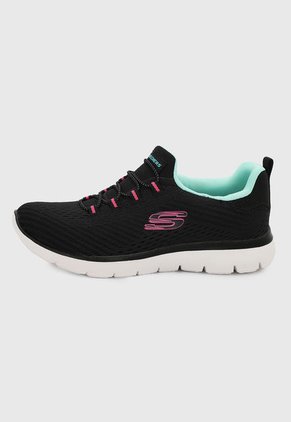 Tenis Training Negro-Verde Menta-Blanco Skechers Fast Attraction