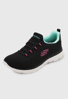 Tenis Training Negro-Verde Menta-Blanco Skechers Fast Attraction