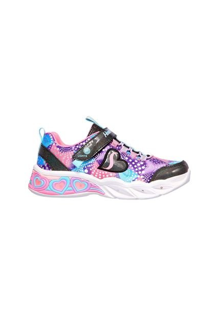 Tenis Skechers Wrapped Midsole - Negro Multicolor Para Niños