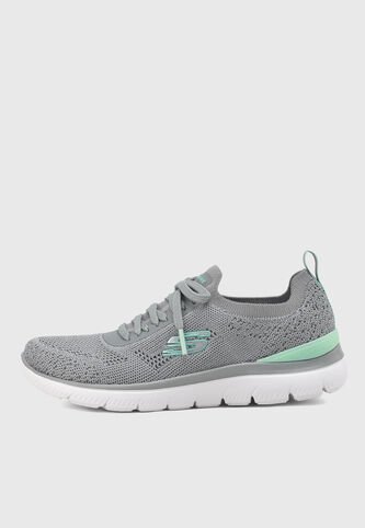 Tenis Lifestyle Gris-Blanco-Verde Menta SKECHERS Summits Skechers