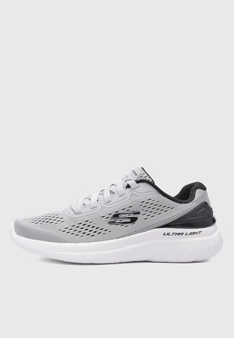 Tenis Running Gris-Negro-Blanco SKECHERS Bounder 2.0 Blendin Skechers