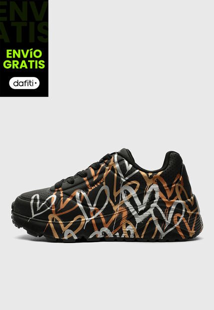Tenis SKECHERS Uno Lite - Metallic Love Negro