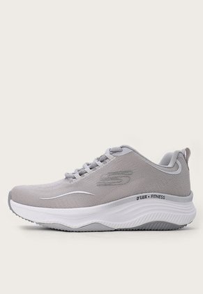 Tenis Training Gris-Plateado Skechers Relaxed Fit: D'Lux Fitness - Pure Glam