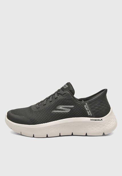 Tenis Walking Negro-Marfil Skechers Slip-ins: GO WALK Flex - Grand Entry