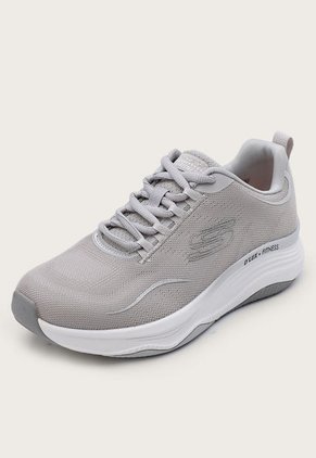 Tenis Training Gris-Plateado Skechers Relaxed Fit: D'Lux Fitness - Pure Glam