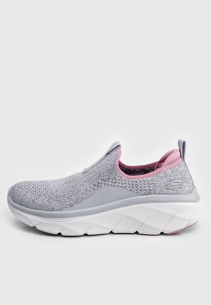 Tenis Training Gris-Marfil-Rosa Skechers Relaxed Fit: D'Lux Walker 2.0 - Bold State