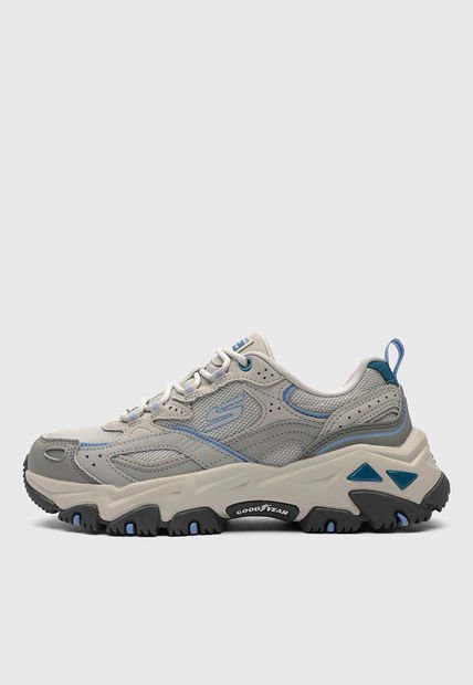 Tenis Trail Gris-Beige-Azul Lavanda SKECHERS D'Lites Hiker - Echo Lake