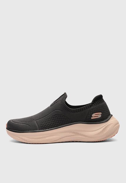 Tenis Lifestyle Gris Oscuro-Palo Rosa-Negro SKECHERS Skech Cloud - Soft Serenity