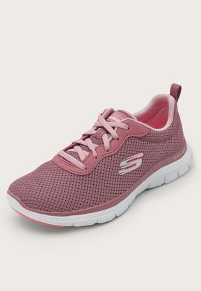 Tenis Training Malva-Blanco Skechers Flex Appeal 4.0-Brilliant View
