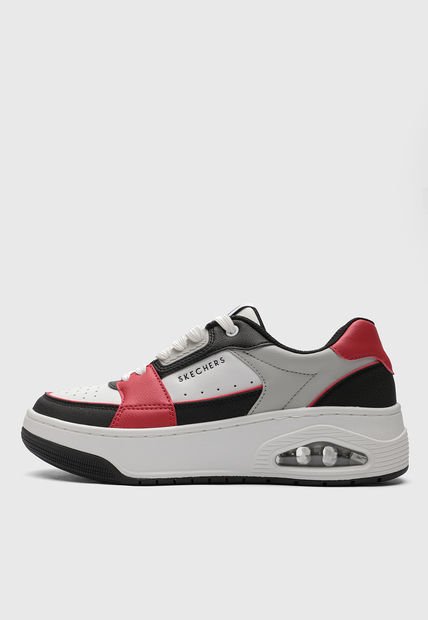 Tenis Lifestyle Blanco-Negro-Rojo SKECHERS Uno Court - Low Post
