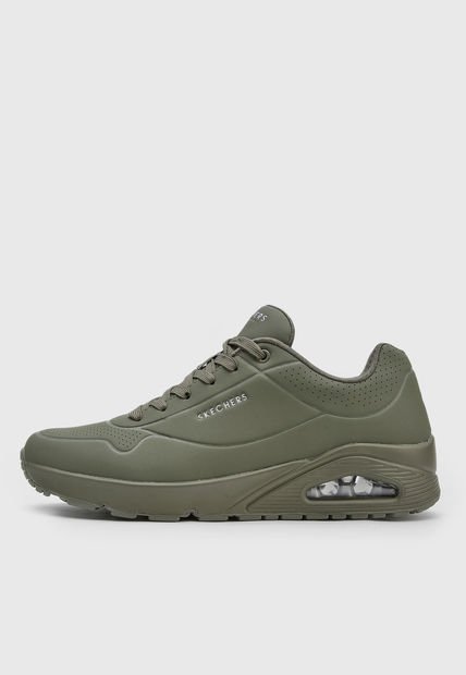 Tenis Lifestyle Verde Oliva Skechers Uno - Stand On Air