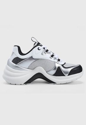 Tenis Lifestyle Blanco-Negro-Plateado Skechers ST. - Groovilivious
