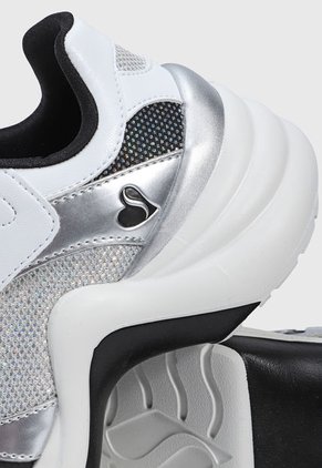 Tenis Lifestyle Blanco-Negro-Plateado Skechers ST. - Groovilivious