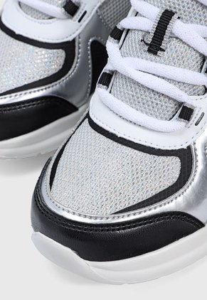 Tenis Lifestyle Blanco-Negro-Plateado Skechers ST. - Groovilivious