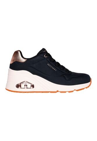 Tenis Skechers Mujer Uno Wedge - Hi Steps - Negro - Blanco Skechers