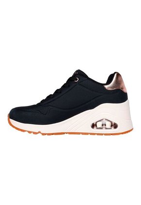 Tenis Skechers Mujer Uno Wedge - Hi Steps - Negro - Blanco