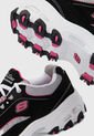 Tenis Lifestyle Negro-Blanco-Rosa Skechers D'Lites de Skechers