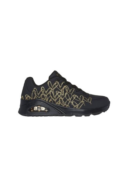 Tenis Skechers Street Uno Golden Heart Para Mujer Color Negro