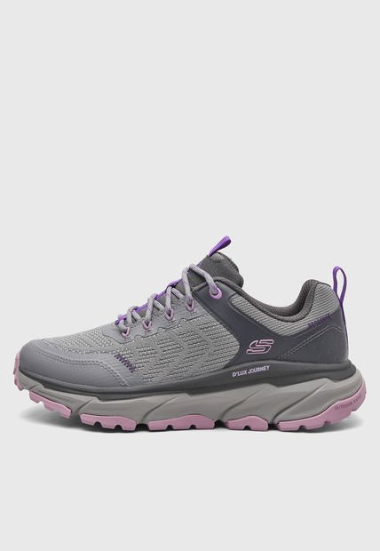 Tenis de Senderismo Gris-Lila Skechers Relaxed Fit: D'Lux Journey - Marigold