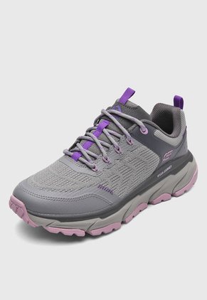 Tenis de Senderismo Gris-Lila Skechers Relaxed Fit: D'Lux Journey - Marigold