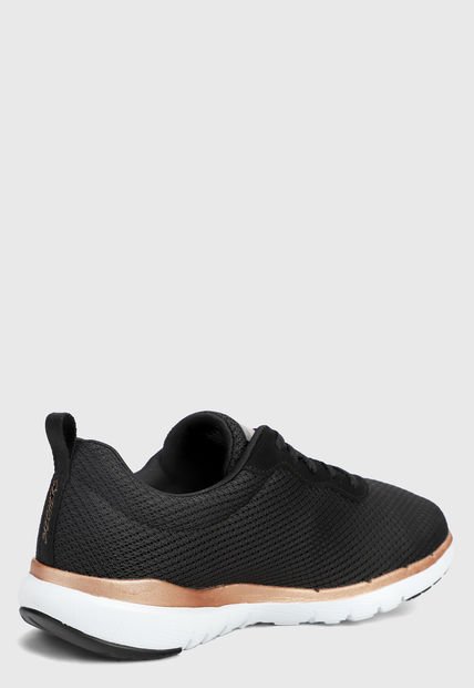 Tenis Running Negro-Dorado-Blanco Skechers Flex Appeal - Main Image