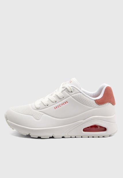Tenis Lifestyle Blanco-Coral Skechers Street Uno- Pop Back