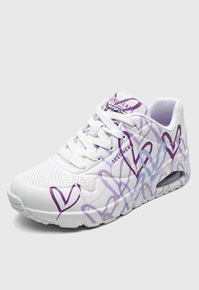 Tenis Lifestyle Blanco-Violeta-Lila Skechers Street Uno - Spread the Love