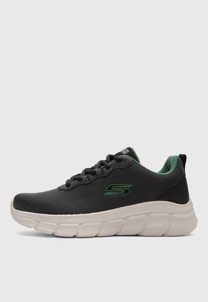 Tenis Lifestyle Negro-Blanco-Verde SKECHERS Bobs Sport B Flex - Icy Edge