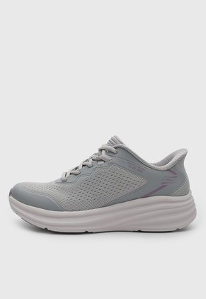Tenis Lifestyle Skechers Fly Knit Bungee Gris
