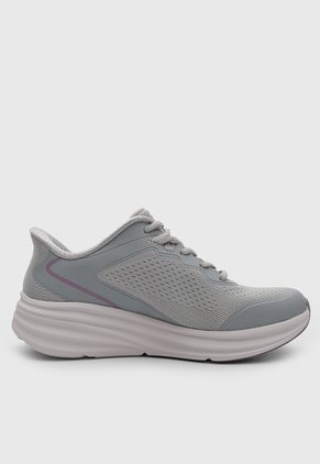 Tenis Lifestyle Skechers Fly Knit Bungee Gris